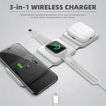 3-in-1 Fast Wireless Charger for iPhone, Apple Watch & Air Pods – Charging Station KSA