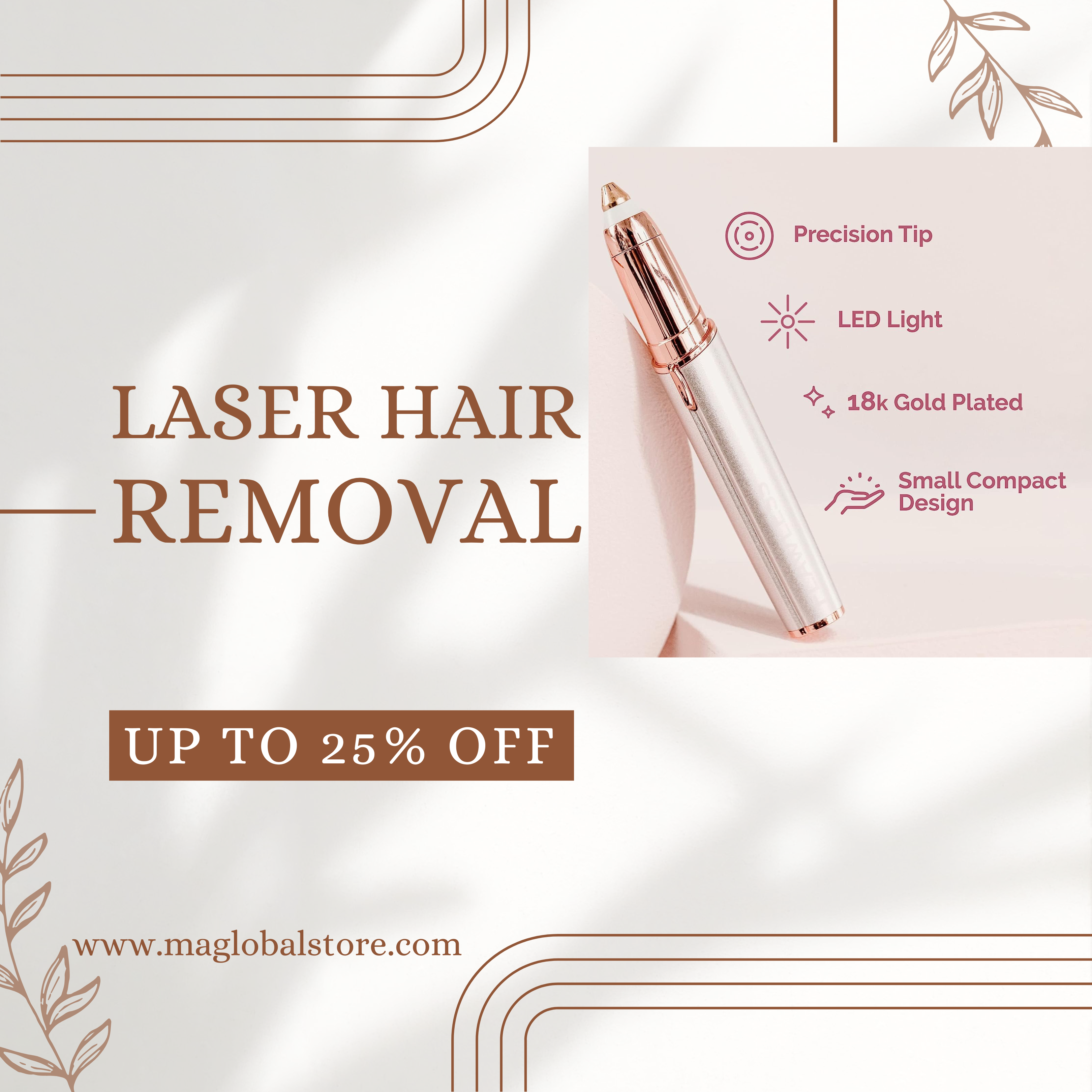 Electric Eyebrow Trimmer with LED | Flawless Brows Hair Remover – Painless & Hypoallergenic