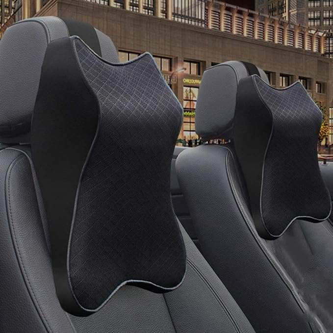 Car Neck Pillow for Headrest – Memory Foam Car Seat Cushion for Neck & Head Support | Comfortable Travel Pillow | COD in Saudi Arabia وسادة الرقبة للسيارة – وسادة ميموري فوم لدعم الرأس والرقبة | راحة أثناء القيادة | الدفع عند الاستلام في السعودية